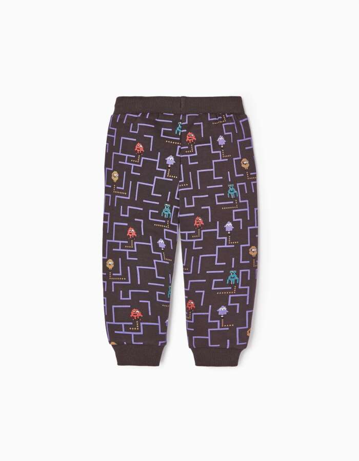 Cotton Joggers for Baby Boys 'Labyrinth', Dark Grey/Purple – Image 3