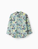 CHEMISE LS AOP POPELINE VERT CLAIR 9/10