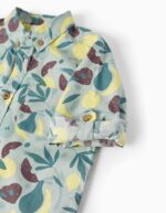 CHEMISE LS AOP POPELINE VERT CLAIR 9/10 – Image 4