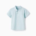 CHEMISE RAYÉE BÉBÉ GARÇON, VERT/BLANC