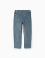 Pantalon en Velours Côtelé Garçon 'Slim', Bleu – Image 2