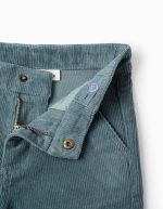 Pantalon en Velours Côtelé Garçon 'Slim', Bleu – Image 3