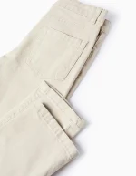 Pantalon sergé garçon 'Slim Fit', Beige – Image 3