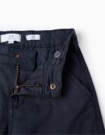 Pantalon Cargo Twill Garçon 'Straight', Bleu Foncé – Image 3
