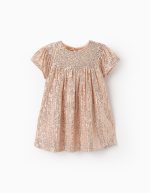 Robe à sequins bébé fille, beige/rose doré