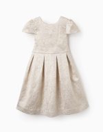 Robe texturée pour fille, blanc/or