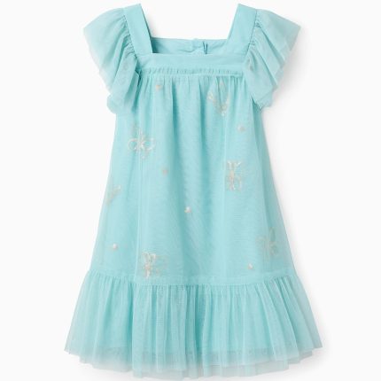 Robe en tulle avec papillons fille, turquoise