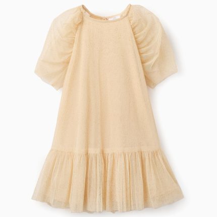 ROBE MC TULLE, BEIGE CLAIR