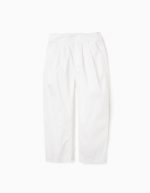 Pantalon plissé en satin fille, blanc