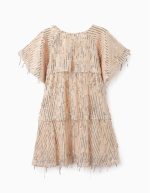 Robe à Paillettes Fille, Beige/Or