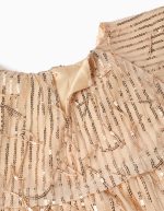 Robe à Paillettes Fille, Beige/Or – Image 3