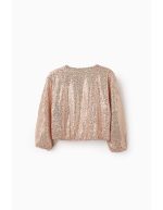 Veste à sequins fille, or rose – Image 2
