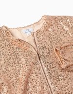 Veste à sequins fille, or rose – Image 3