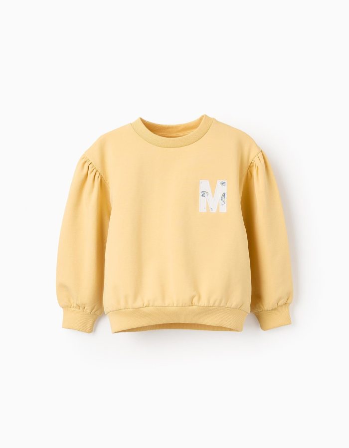 SWEAT-SHIRT POLAIRE ML, JAUNE CLAIR, 3/4 – Image 1