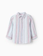 CHEMISE ML COTON, BLANC, 6/9M