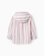 Chemise à Col Mao à Rayures pour Garçon, Bleu/Rose – Image 2