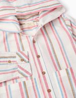 Chemise à Col Mao à Rayures pour Garçon, Bleu/Rose – Image 3
