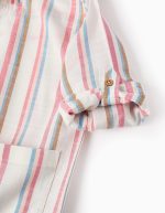 Chemise à Col Mao à Rayures pour Garçon, Bleu/Rose – Image 4