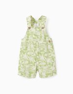 Salopette courte à motif bébé garçon, vert/blanc