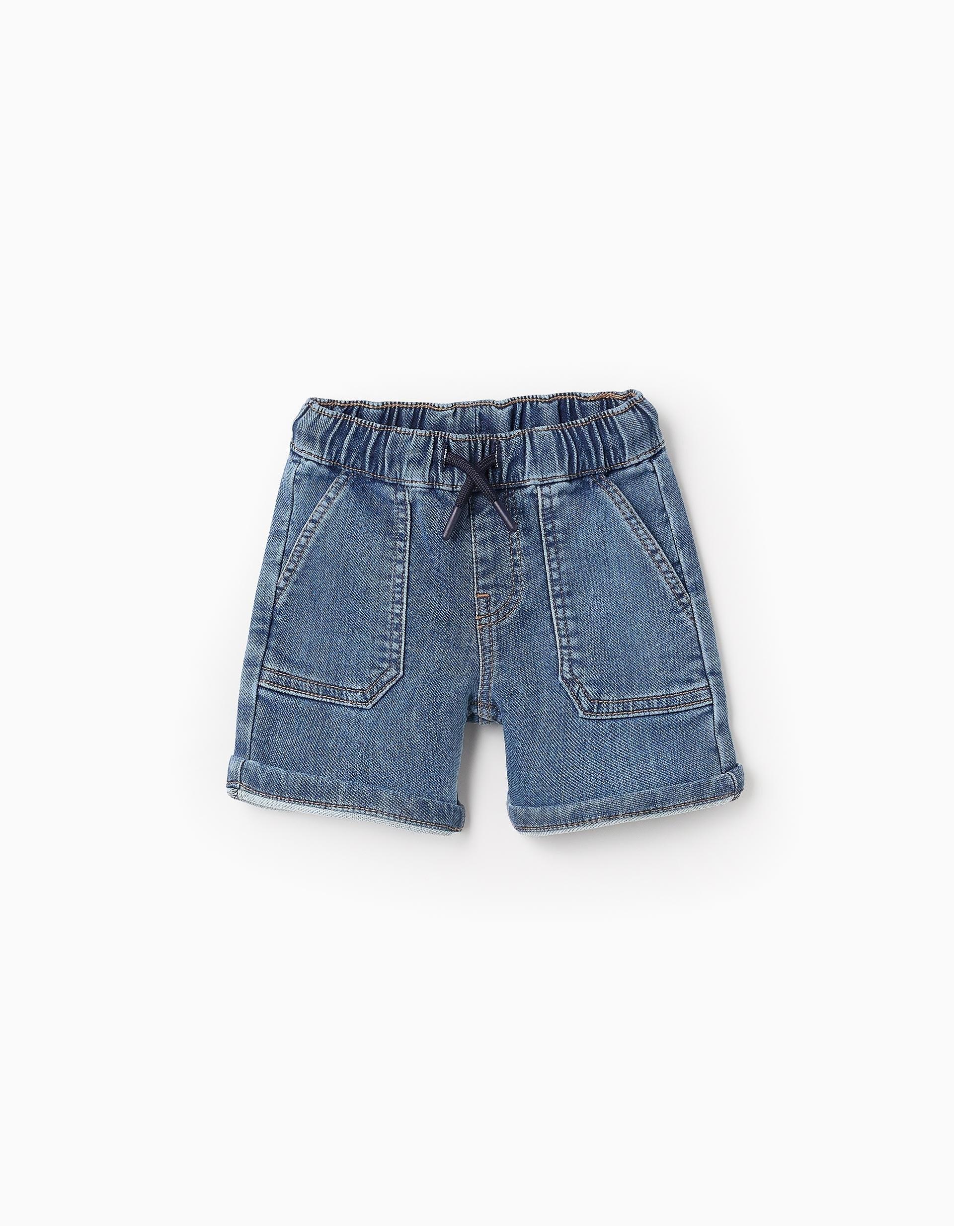 2905202568382d166b511.jpeg Short en jean avec poches plaquées bébé garçon, bleu – Image 1