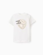 T-shirt en coton bébé garçon 'Rien n'est inventé', blanc