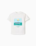 T-shirt en coton bébé garçon 'Sun', blanc