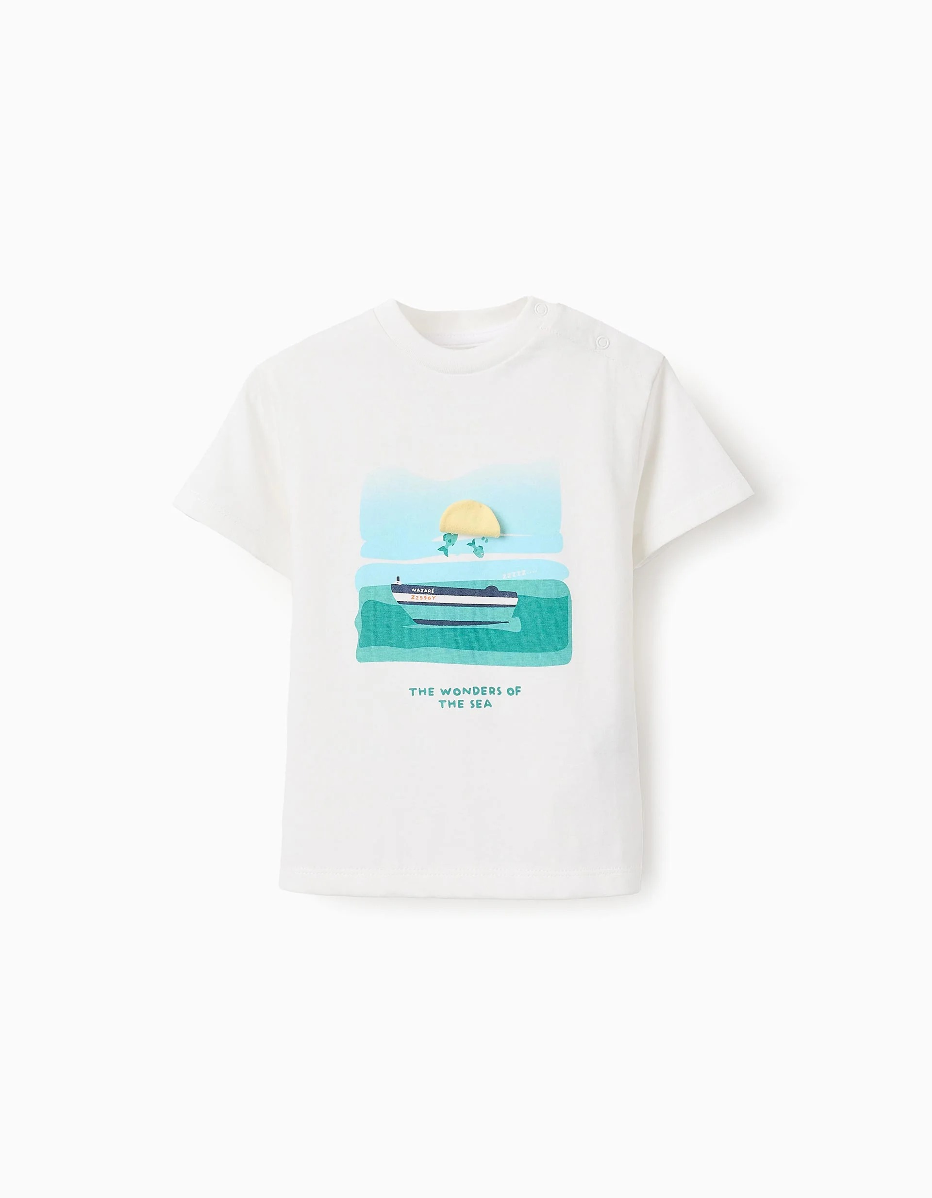 2905202568383124ac375.jpeg T-shirt en coton bébé garçon 'Sun', blanc – Image 1