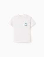 T-shirt en coton bébé garçon 'Wave', blanc