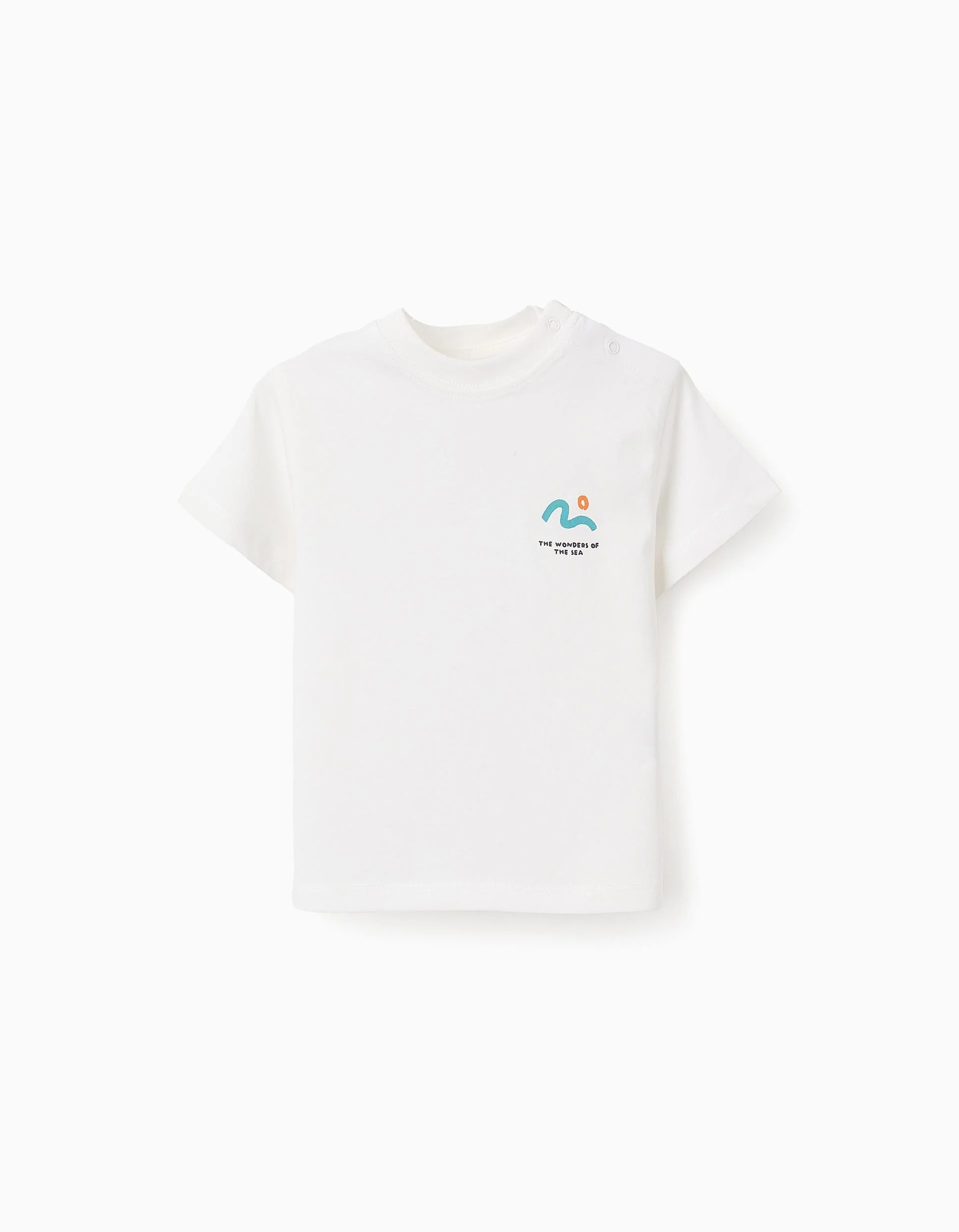 29052025683831436c86e.jpeg T-shirt en coton bébé garçon 'Wave', blanc – Image 1