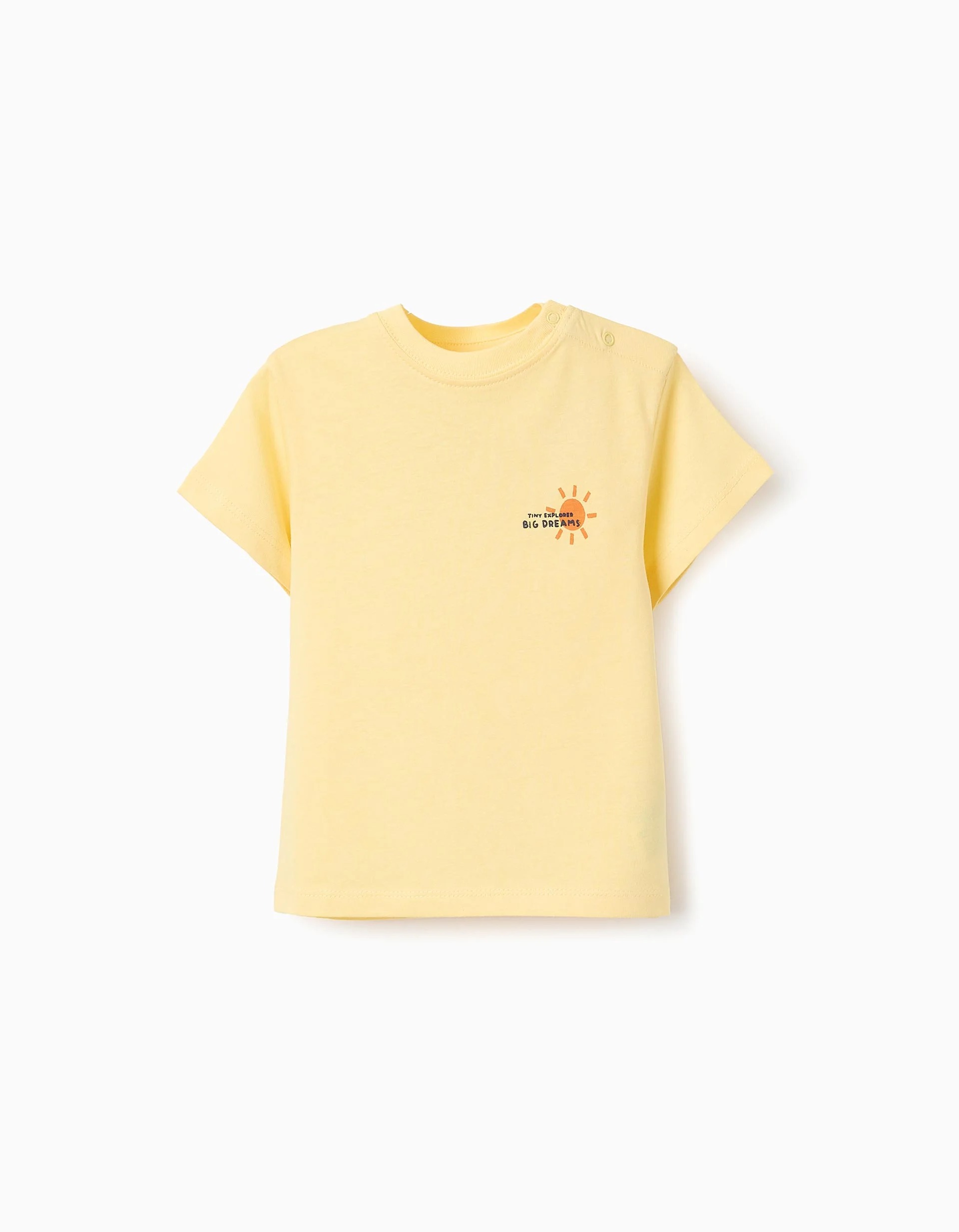 290520256838314966e8e.jpeg T-shirt en coton bébé garçon 'Sun', jaune – Image 1