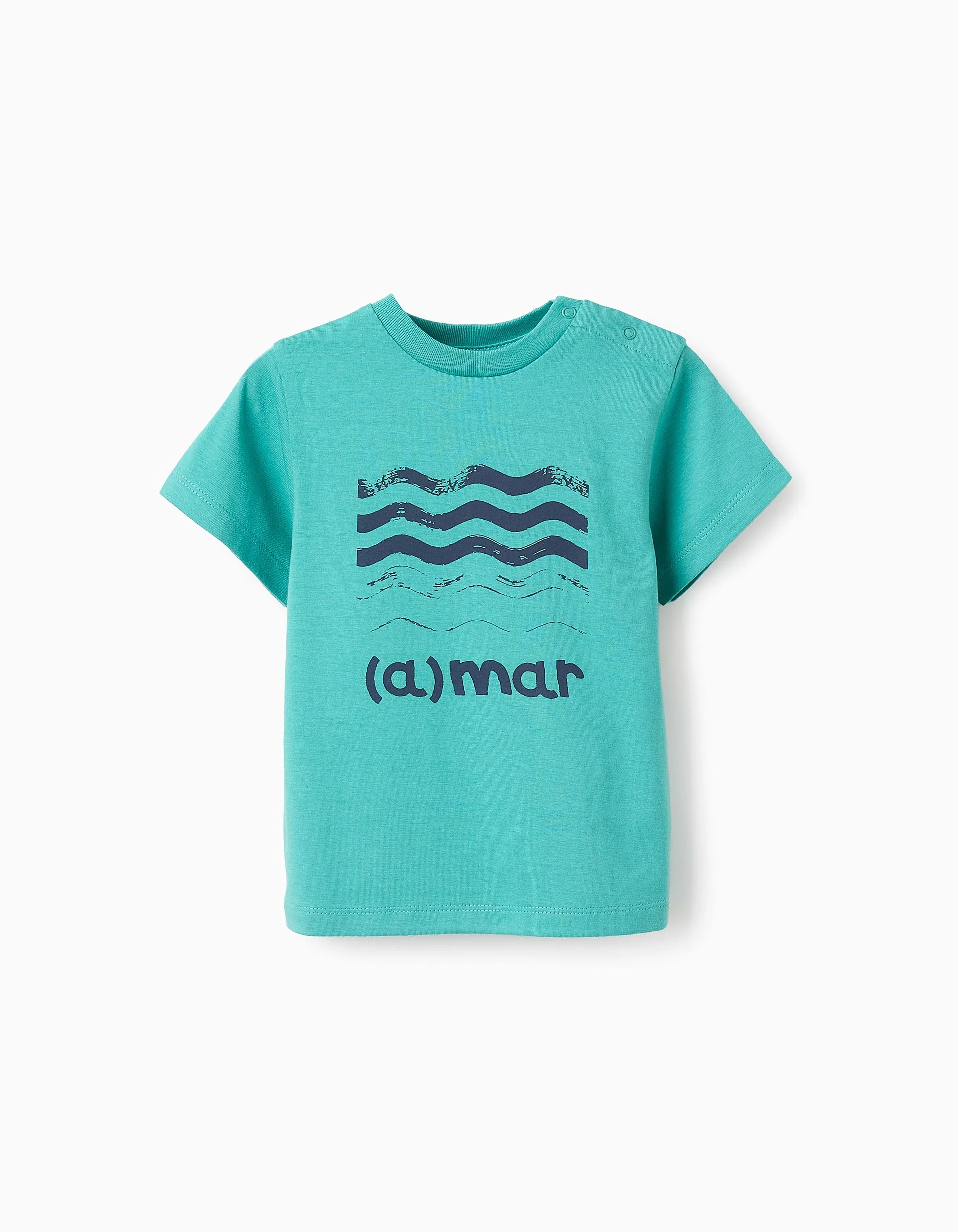 2905202568383186a7925.jpeg T-shirt en coton bébé garçon 'Love', vert – Image 1