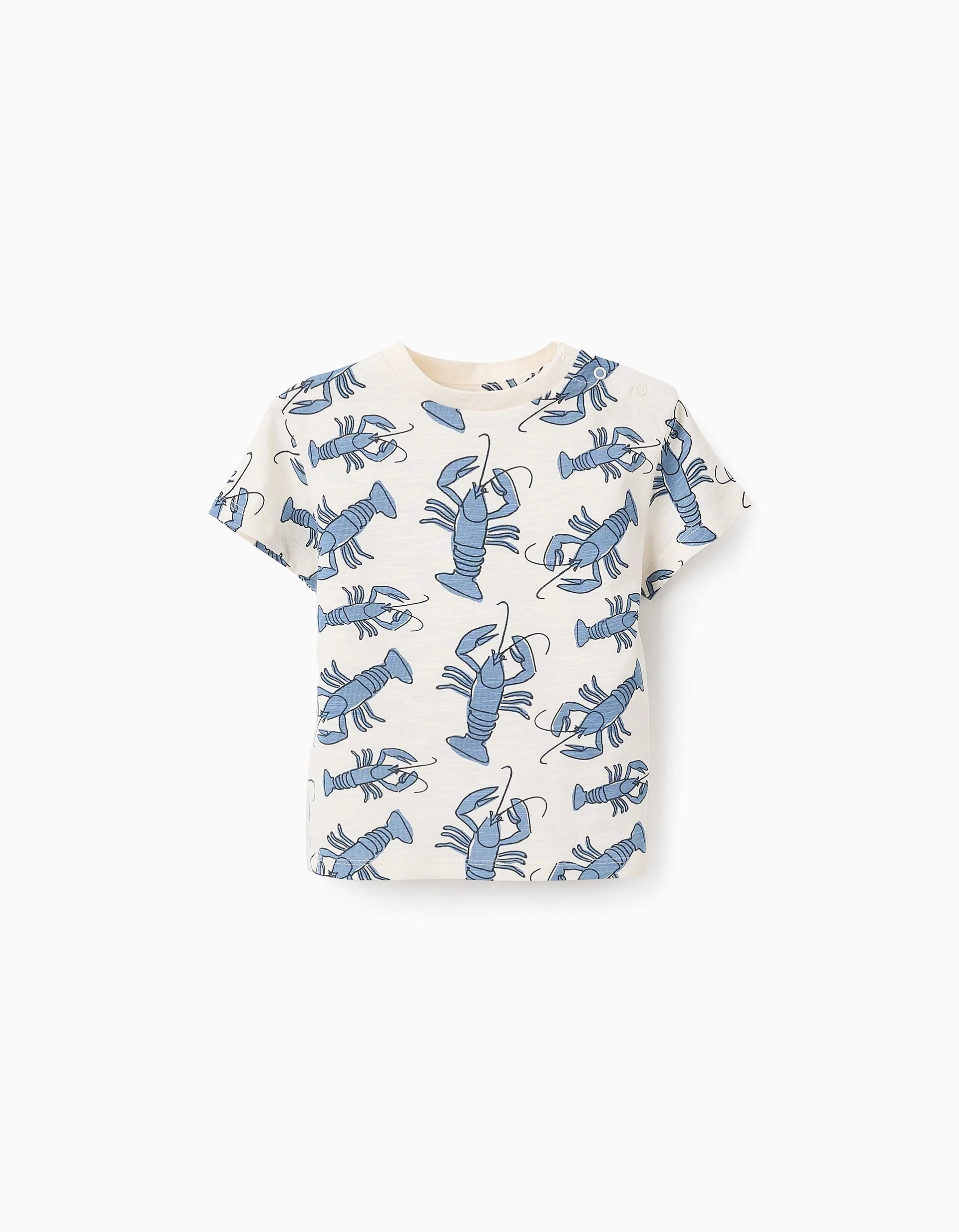 290520256838326b28187.jpeg T-shirt avec motif bébé garçon 'Lobster', blanc/bleu – Image 1