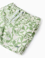 Short de bain à motif garçon, blanc/vert – Image 2