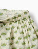 Short en coton à motif floral fille, beige/vert – Image 3