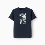 T-shirt en coton garçon 'Nature', bleu foncé