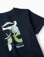 T-shirt en coton garçon 'Nature', bleu foncé – Image 2