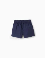 Short en popeline bébé fille, bleu foncé – Image 2
