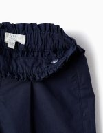 Short en popeline bébé fille, bleu foncé – Image 3