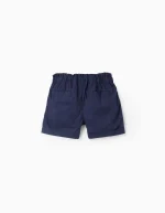 Short en popeline à volants fille, bleu foncé – Image 2