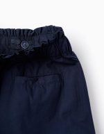 Short en popeline à volants fille, bleu foncé – Image 3