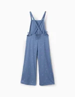 Combinaison en coton fleuri fille, bleu – Image 2