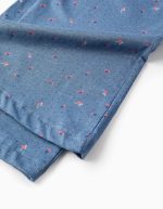 Combinaison en coton fleuri fille, bleu – Image 4