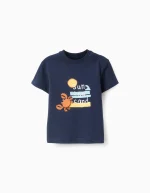 T-shirt en coton avec détails 3D bébé garçon 'Oh, Crab', bleu