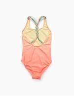 Maillot de bain à paillettes et bretelles tressées fille, jaune – Image 2