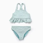 Bikini Vichy à Volants Fille 'B&S', Vert Aqua