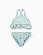 Bikini Vichy à Volants Fille 'B&S', Vert Aqua