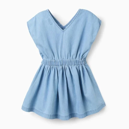 Robe en jean léger pour fille, bleu