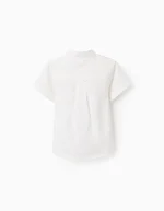 Chemise col Mao et poche bébé garçon, blanc – Image 2