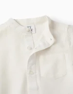 Chemise col Mao et poche bébé garçon, blanc – Image 3