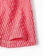 Robe texturée rayée à volants pour fille, rouge/blanc – Image 5